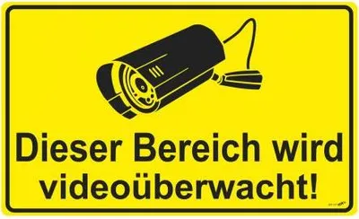 Produktbild von Hinweisschild - Dieser Bereich wird videoüberwacht - 308814 - Gr. 25 x 15 cm