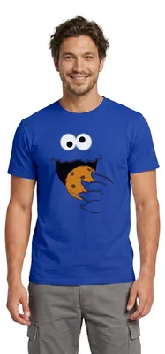 Produktbild von Spreadshirt Sesamstraße Kostüm Krümelmonster Männer T-Shirt, M, Dunkelblau