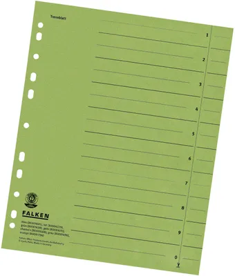 Produktbild von Falken Falken Trennblätter, 24 x 30cm, 230g/m², durchgefärbt, 100er Poly grün