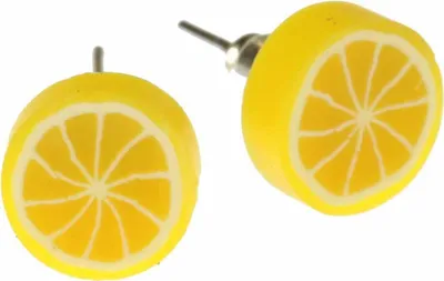 Produktbild von Zitrone Ohrstecker Miniblings Stecker Ohrringe Zitronen Frucht Obst gelb rund
