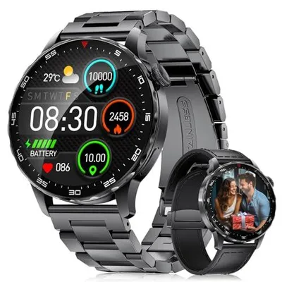 Produktbild von LIGE Smartwatch Herren 1.43''AMOLED/750 mAh Akku Sportuhr Herren mit Telefonfunktion, 100+ Sportmodi Fitnessuhr, 24/7 Herzfrequenz/Schlafmonitor für Android iOS, IP68