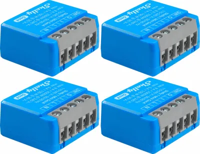 Produktbild von SHELLY Relais 1 Mini Gen4, 8 A, WLAN, Bluetooth, blau, 4 Stück