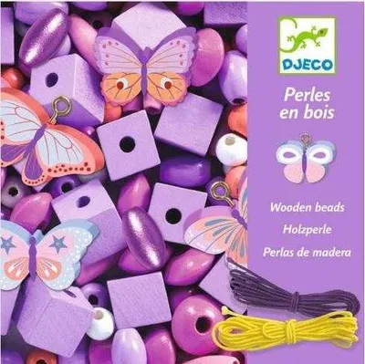 Produktbild von Djeco Schmuck basteln: Wooden beads, buterflies