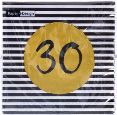 Produktbild von Servietten 33x33 cm - 30th Birthday
