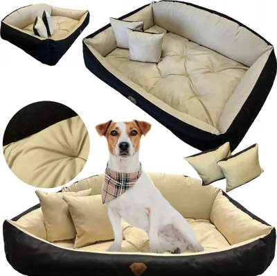 Obrázek produktu pro Pelíšek Pro Psy Voděodolná Sofa 100X75 Cm Shell Podestýlka Polštáře Gauč Pohovka Béžová