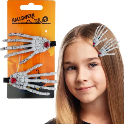 Produktbild von Halloween Haarspangen mit Totenkopfmuster | 2 Stück