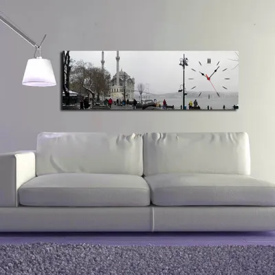 Image de Opviq, 3090CS-11, Horloge murale, Multicolore, bois, 30 x 90 cm