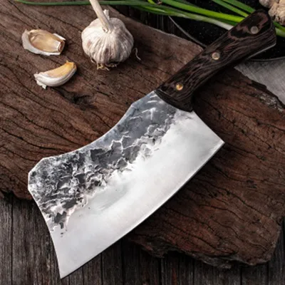 Zdjęcie produktu dla Nóż kuchenny tasak Matsumoto - Wysokiej jakości, brązowy uchwyt KP13963