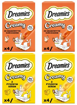 Produktbild von Dreamies Creamy 16x10g Cremiger Leckerbissen für Katzen Mix aus Hühnchen