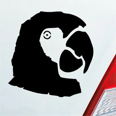 Produktbild von Auto Aufkleber Papagei Ara Vogel Bird Tier Tuning 10x10 cm Schwarz Glanz Sticker Heckscheibenaufkleber