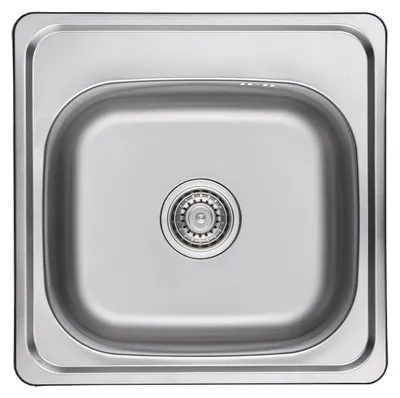 Produktbild von Ausmann Basic Aufsatzspüle aus Edelstahl, 48 x 48 cm, mit Hahnlochleiste und Siphon, 1208957000