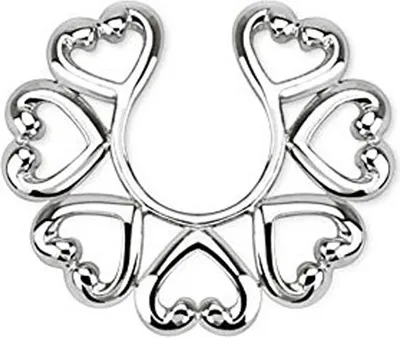 Produktbild von Fake Brustwarzenpiercing zum Klemmen: Schild Nippel-Piercing Herz
