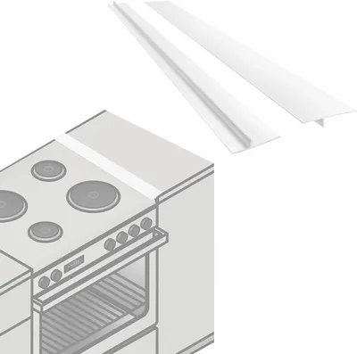 Produktbild von Herdplattenabdeckung 61 cm, 2 Stück, weiß, hitzebeständiges Silikon, für Küche