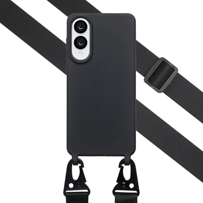 Zdjęcie produktu dla Selencia Silikonowe etui z odłączanym przewodem do Samsung Galaxy S25 Edge - Czarny