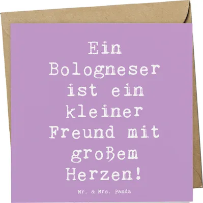 Produktbild von Mr. & Mrs. Panda Klappkarte Spruch Bologneser Herzfreund - Lavendeltraum - Geschenk, Hund, Hunderassen Vielfalt, Charakter, Hunderasse, Grußkarte, doppelkarte, faltkarte
