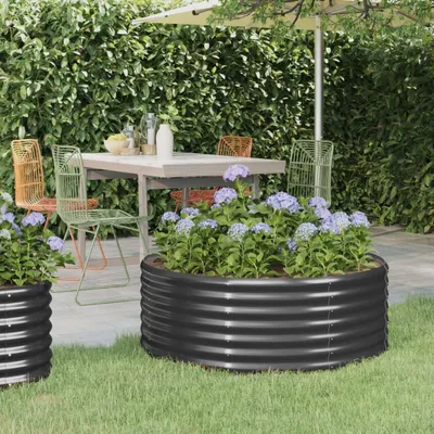 Produktbild von "2026 MODERNE"Garten-Pflanzgefäß/Hochbeet Moderne - Pflanzkübel - Blumentopf Verzinkter Stahl 100x100x36cm Anthrazit DE773803 - Beete