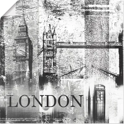 Produktbild von ARTland Poster London Skyline Abstrakte Collage 04 Größe: 70x70 cm