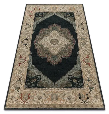 Imagen del producto de Alfombra de lana POLONIA Palazzo rosetón azul oscuro Multicolor 170x235 cm