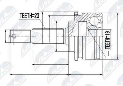 Produktbild von NTY Gelenksatz Antriebswelle Radseitig für NISSAN MICRA II (K11) NPZ-NS-036