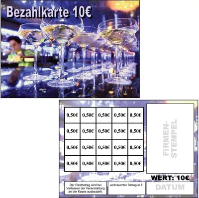 Produktbild von 400 Abstreichkarten Verzehrkarten Wertmarken Guthabenkarten 10 Euro Bezahlkarten 400VA10
