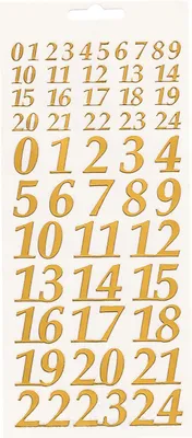 Produktbild von Reliefsticker "Adventszahlen", 10 x 23 cm Gold