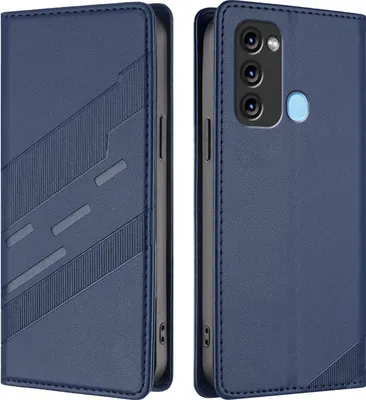Produktbild von Hülle für itel P38/itel S17/itel Vision 3, Kunstleder Brieftaschen Handyhülle mit Kartenfach und Standfunktion Blau