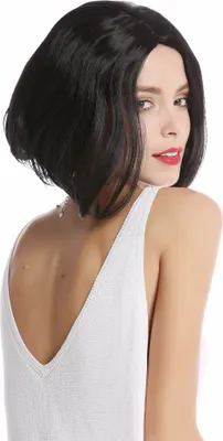 Produktbild von WIG ME UP Perücke Longbob Mittelscheitel glatt schwarz YZF-4378-1B
