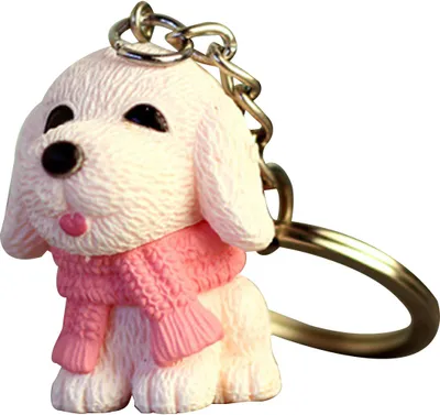 Produktbild von Niedlicher Hundeschal-Anhänger, Schlüsselanhänger, Autotasche, Geldbörse, Schlüsselanhänger, Geschenk-Accessoire-Rosa