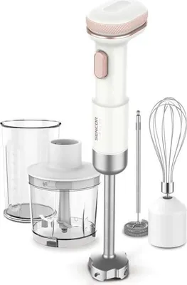 Image de Mixeur Plongeant SENCOR SHB 9130WH, Sans Fil, 11,1 V, Récipients 500 et 700 ml, Blanc