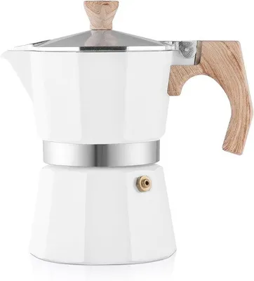Image de Réchaud à 3 feux en aluminium de 150 ml pour machine à expresso - design italien classique pour la préparation du café à l'italienne et à la cubaine, pour la maison et le camping - noir