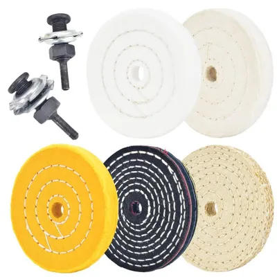 Polierscheiben 100 mm, 5er-Set, 1/2" Mittelloch, für Bohrmaschinen