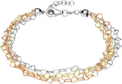 Produktbild von Silberarmband Herzen in Tricolor SB0300