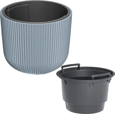 Produktbild von Blumentopf MILLY mit Einsatz hellgrau 23,9 x 20 cm