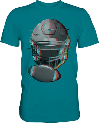 Produktbild von Football Helm Glitch Ballsport American Football T-Shirt – Diva Blue / XL