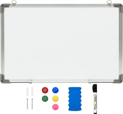 Zdjęcie produktu dla Magnetyczna tablica suchościeralna, biała, 60x40 cm, stalowa