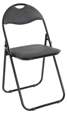 Produktbild von Haku Klappstuhl aus schwarzem Stahlrohr mit PVC-Bezug in schwarz