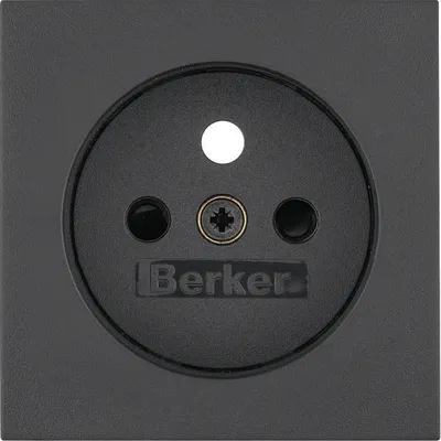 Produktbild von HAGER BERKER B.X Zentralplatte mit Shutter für Dose mit Schutzkontakt anthrazit mat 3965768996 HAGE