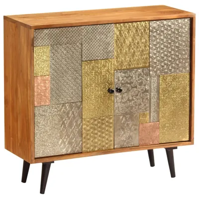 Produktbild von "Rabatt" Mehrzweckschrank/Vitrine/Sideboard - Modernes Design - 80x30x75 cm Massivholz Akazie - Kommoden CC1782
