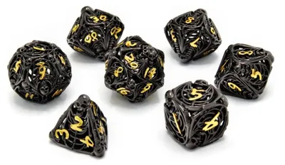 Immagine prodotto di CritStones Set di dadi Hollow Metal Soulreaper Gold (7)