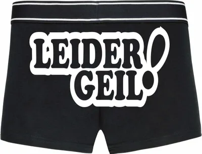 Produktbild von Boxershorts - Mann - Boxer-0031-man-black-h-M - schwarz - M - hinten - Leider Geil - lustiges Motiv - Spruch - Unterwäsche - Unterhose - Freizeit - lustig