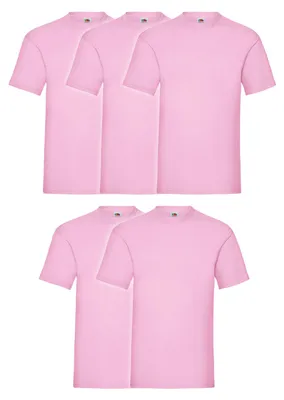 Produktbild von 5er Pack Fruit of the Loom Valueweight T-Shirt + GRATIS MyShirt Stoffbeutel Farbe: rose Größe: L