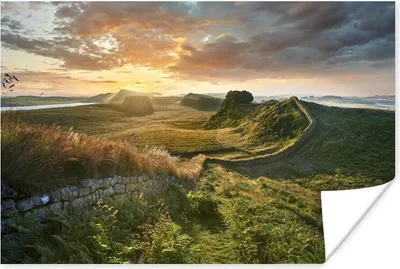 Produktbild von MuchoWow® Poster Der historische Hadrianswall in England bei Sonnenuntergang 120x80 cm - Bilder