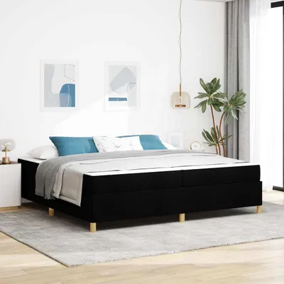 Obrázok produktu pre Maison Exclusive – Posteľový rám čierny, rozmery 200 x 200 cm, čalúnený látkou