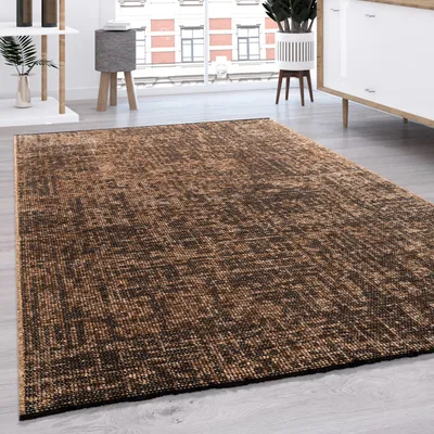 Produktbild von Teppich Wohnzimmer Flachgewebe Modern Sisal Muster Einfarbig Pastell Fransen Grösse 80x150 cm
