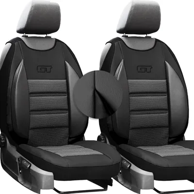 Produktbild von Autositzbezüge x2 - Autositzschoner Universalgröße - Sitzauflage Auto - Sitzbezug Auto Vordersitze - Matte für Sitze im Auto - Schwarz