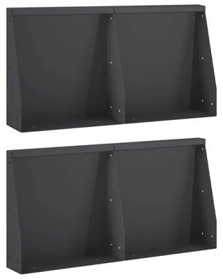 Obrázok produktu pre Oporná stena, 4 kusy, rozmer 40 x 12 x 30 cm, oceľ, čierna farba