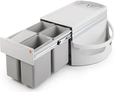 Produktbild von Hailo Rondo 3 plus. Abfallsammler, hellgrau.  - Mülleimer