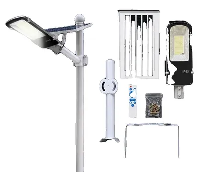 Obrázok produktu pre Solárne pouličné svietidlo, batéria 8000 mAh, vodotesnosť IP65, 8000 mAh, 1 kus
