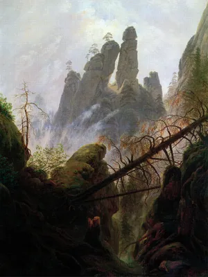 Zdjęcie produktu dla Caspar David Friedrich Art Print Obraz - Skalisty wąwóz, 1822-1823 (80 x 60 cm)