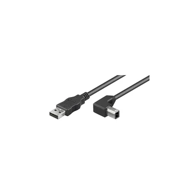 Produktbild von USB-A-auf-USB-B-Kabel 90°, 0,5 m, schwarz 2,5 W, 0,5 A, 480 Mbit/s, USB 2.0